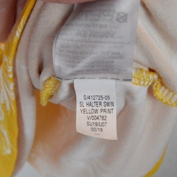 Old Navy High Neck Sleeveless Halter Swing Style Dress, XS, Golden Palm Print - Picture 7 of 10